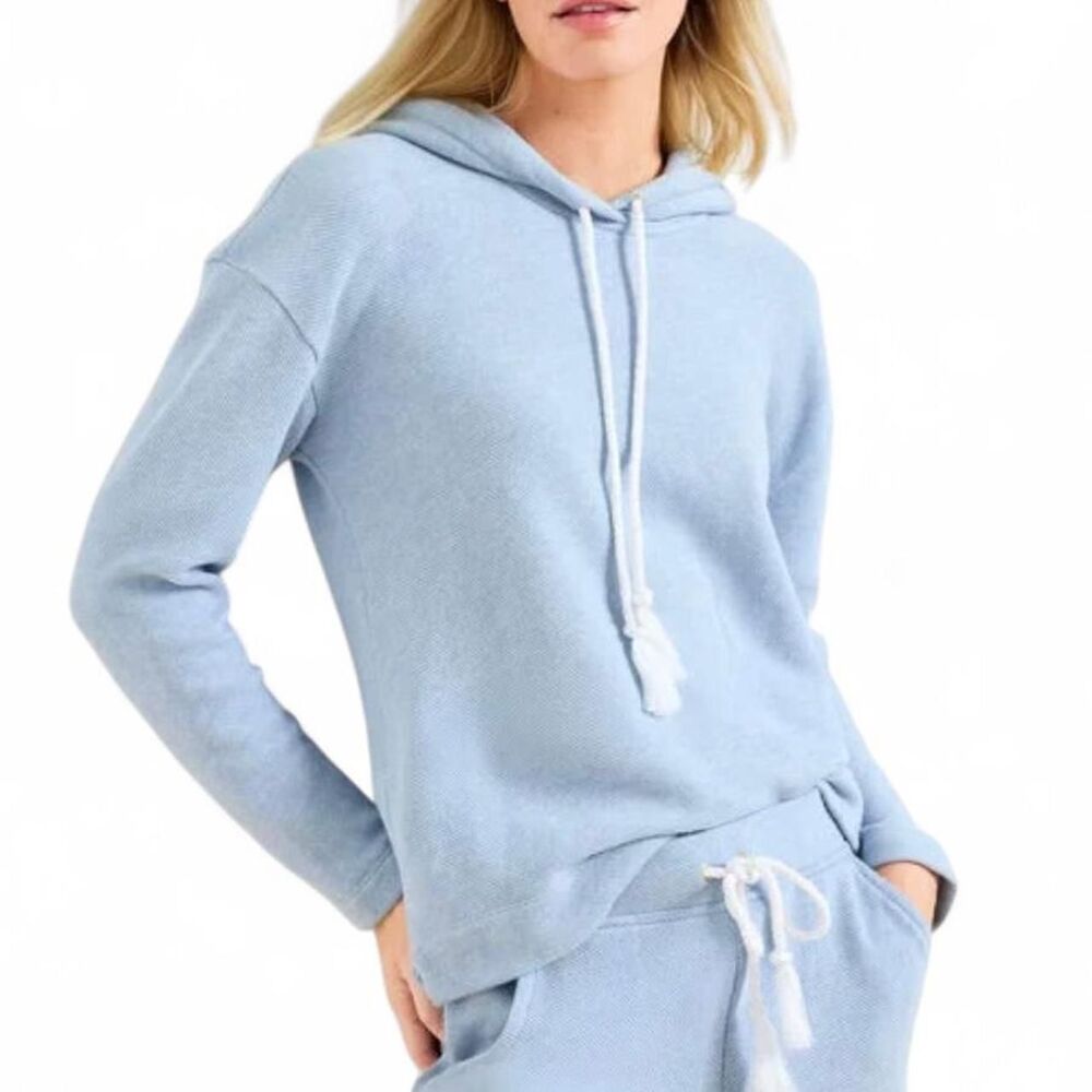 Talbots NWT Coastal Blue Hoodie Petite Small Resort Lounge Beach Pullover